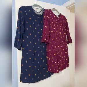 Old Navy Lot of 2 Patterned Shift Dresses, Size XS